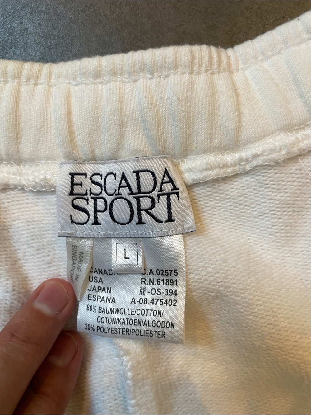 Escada Sport Women’s White Drawstring Jogger Pants L - Picture 3 of 8